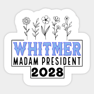 WHITMER Madam President 2028 floral design Sticker